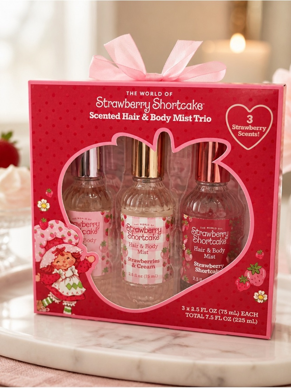 Strawberry Shortcake Pink 3 Pc Beauty Set New Gift